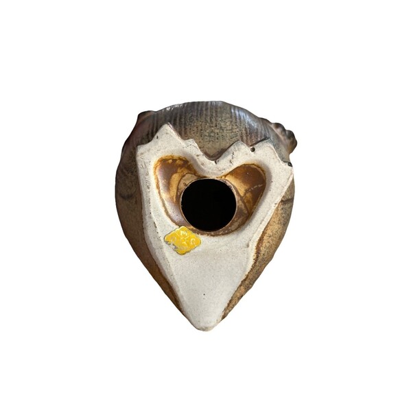 OMC Potteries Ceramic Owl Figurine 1960's Brown Folk Art Big Eyes Vintage - Picture 3 of 5